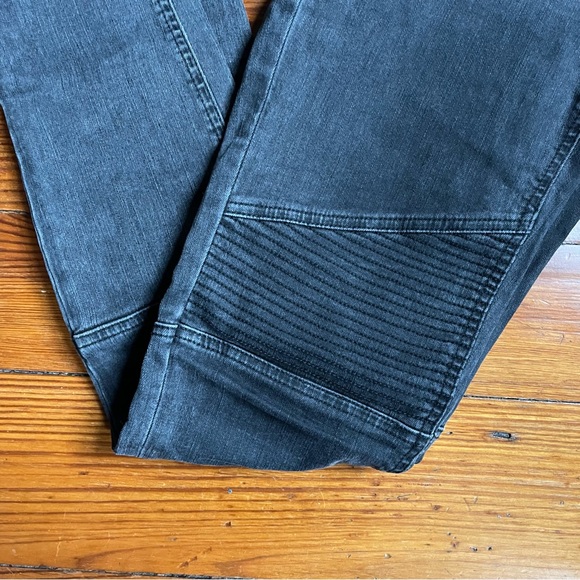 All Saints Moto Biker Skinny Jeans Size 28 Washed Black - Picture 7 of 13